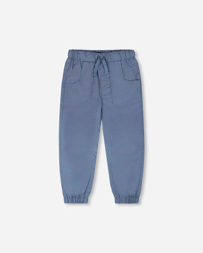 Parachute Jogger With Patch Pockets Blue Grey