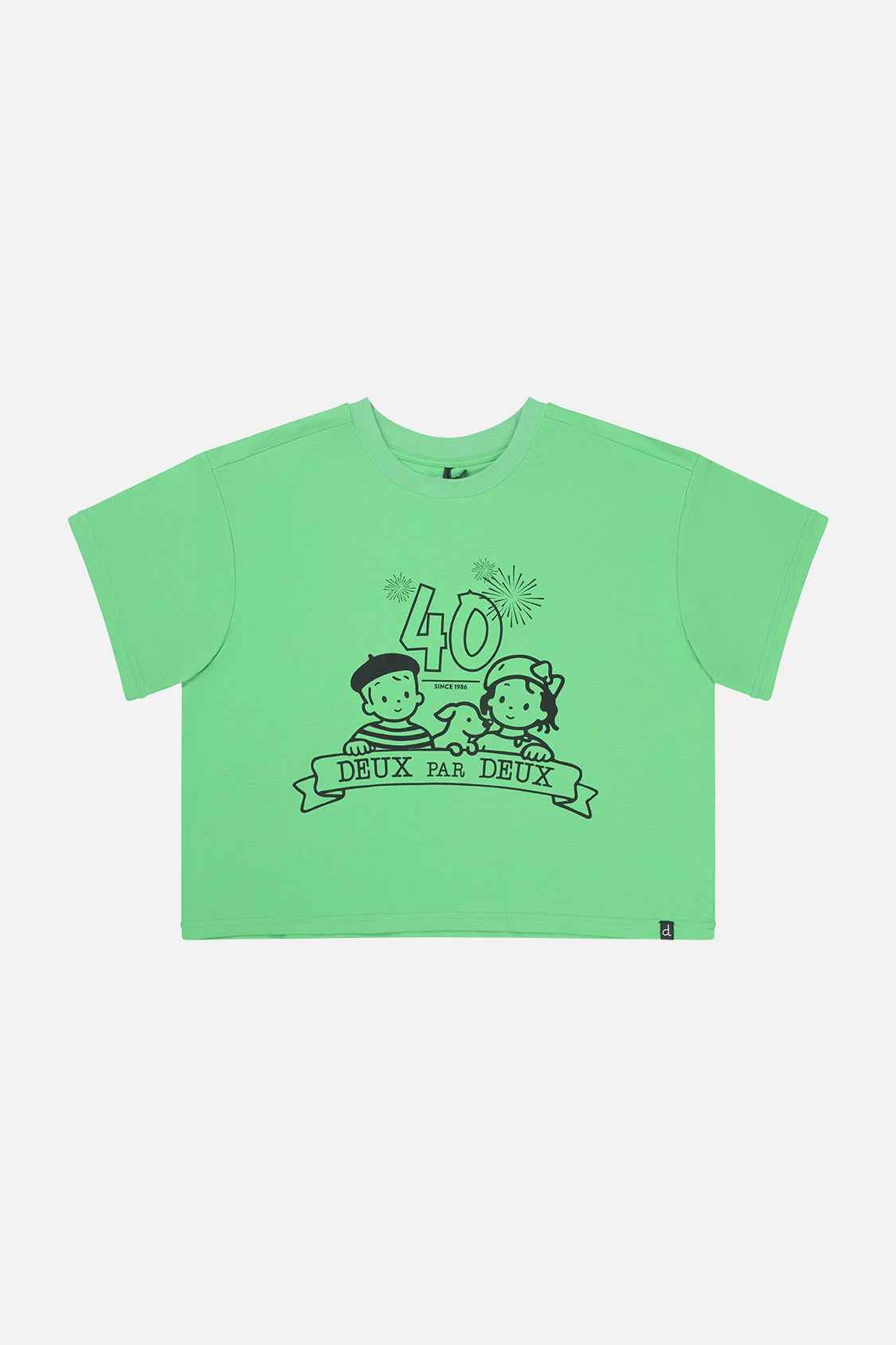 Adult 40th Anniversary Graphic Boxy T-Shirt Green