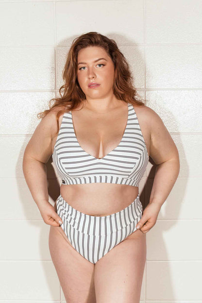 Bas de maillot cheeky rayé