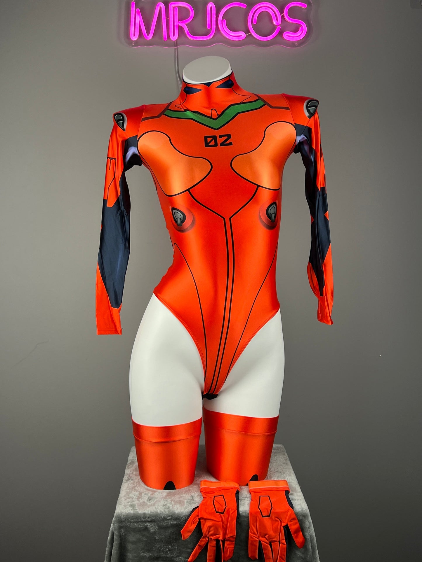 Anime Style Spandex Cosplay BodySuit Plugsuit Halloween Costume
