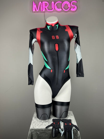 Anime Style Spandex Cosplay BodySuit Plugsuit Halloween Costume
