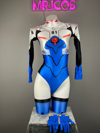 Anime Style Spandex Cosplay BodySuit Plugsuit Halloween Costume