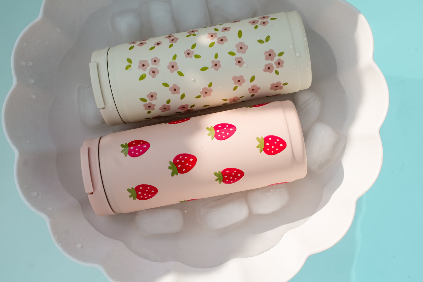 16oz Thermobecher – Rosé-Bloom-Creme