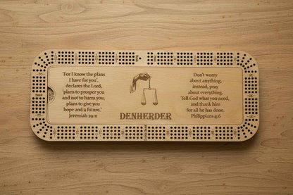 Large 4-Player Cribbage Board - 24" x 9.5" | Personalized Gift