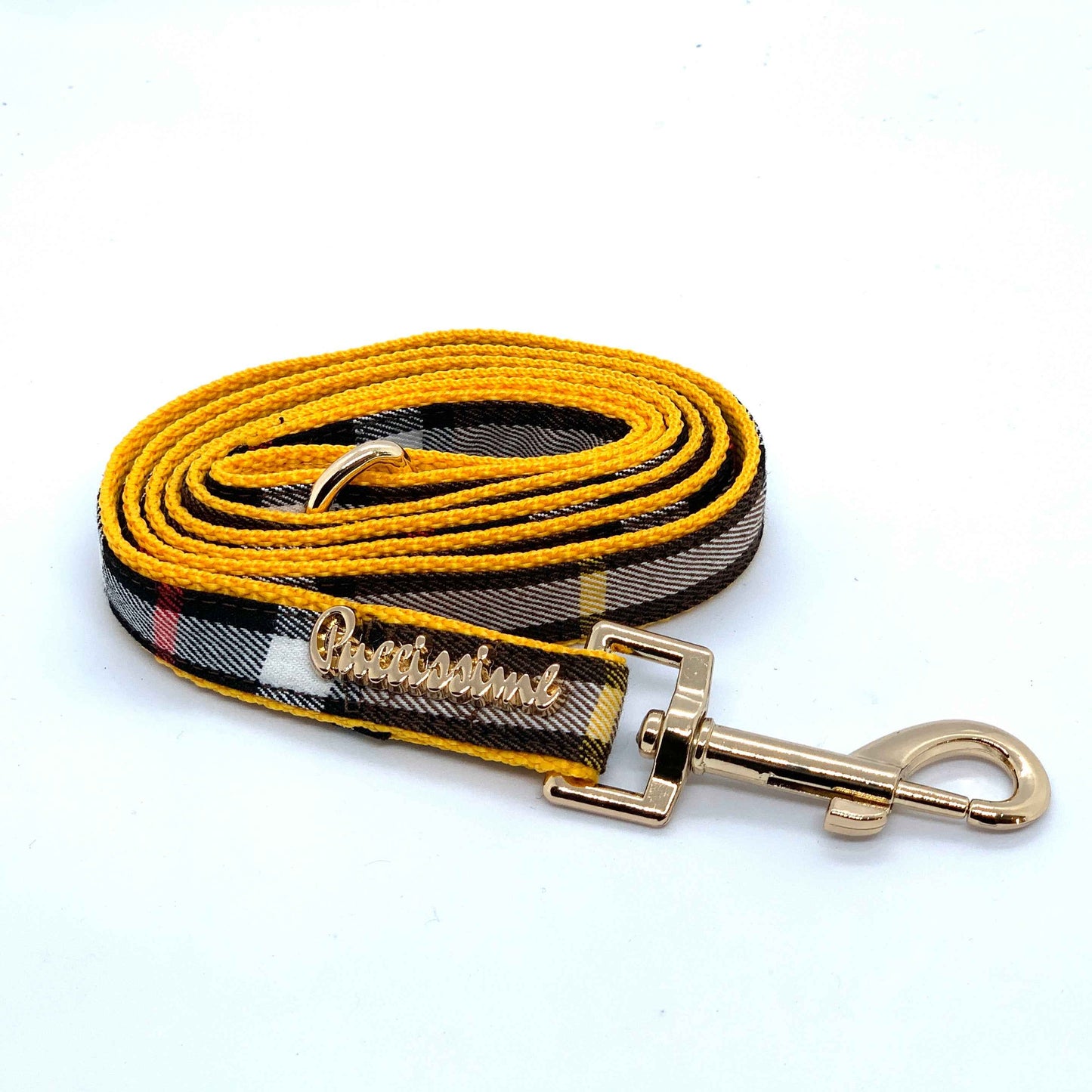 Medallion dog leash with hands-free extension