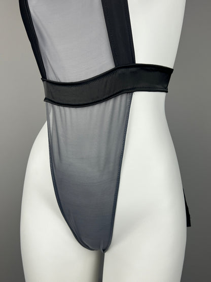 Sexy Maid Sheer Halter Bodysuit Lingerie Set with Headband