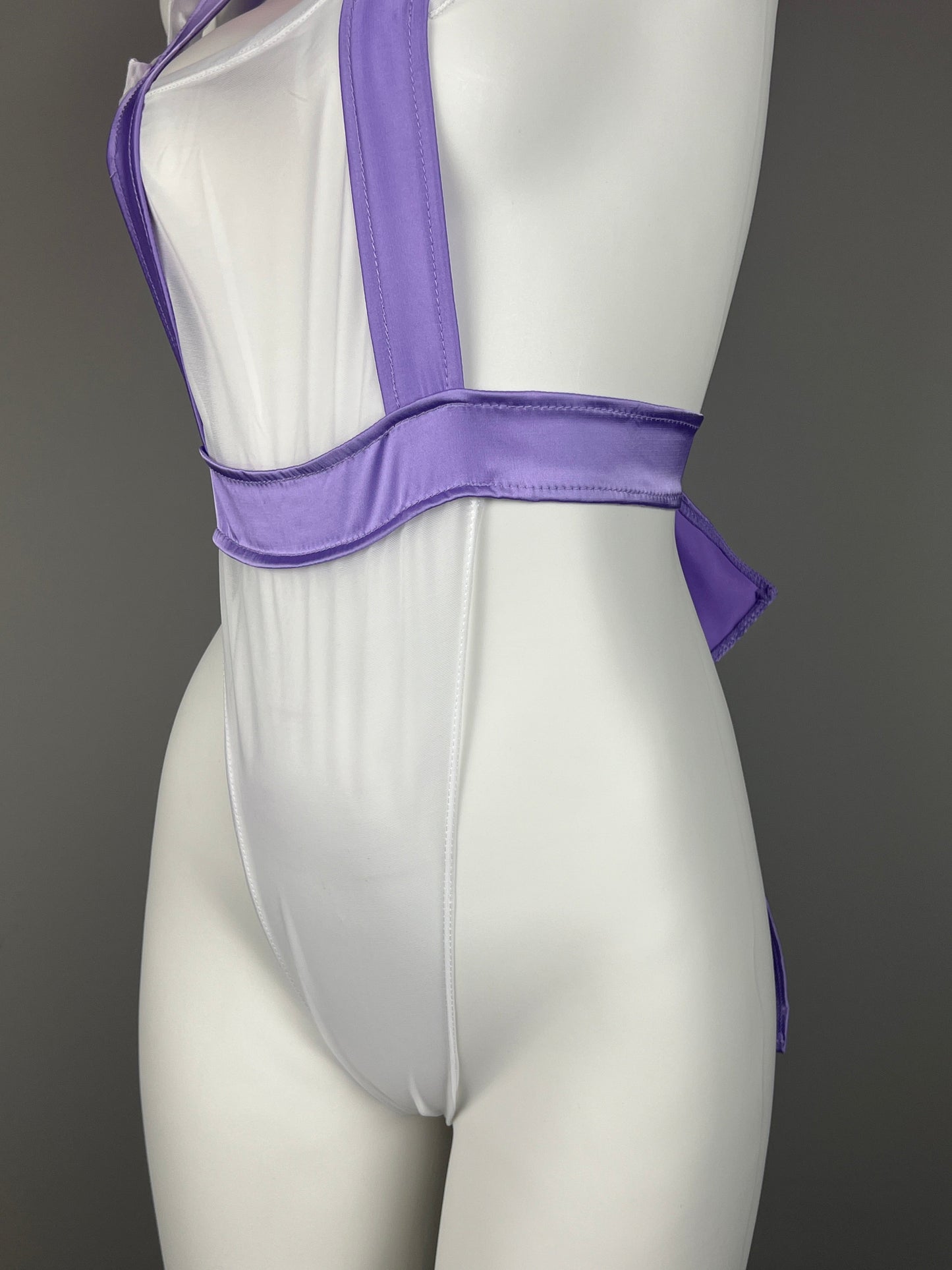 Sexy Maid Sheer Halter Bodysuit Lingerie Set with Headband