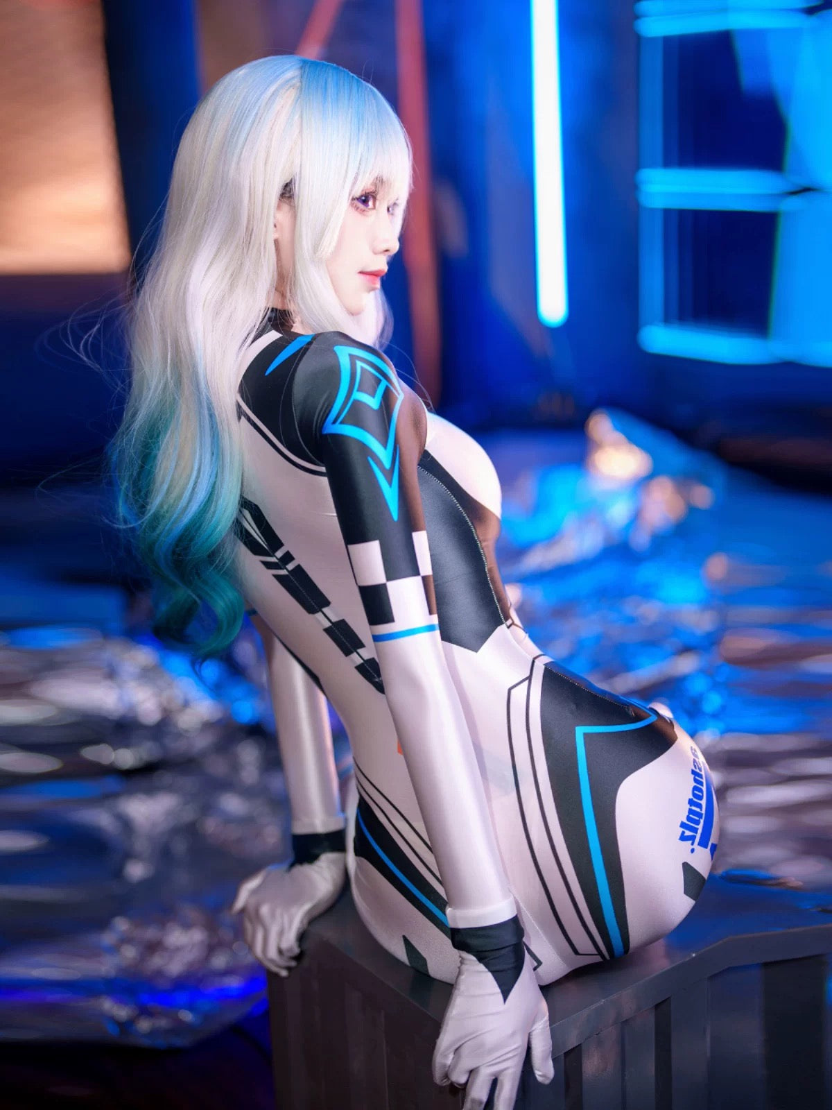 Anime Sci-fi Spandex Swimwear Cosplay Bodysuit Race Queen Costume Zentai