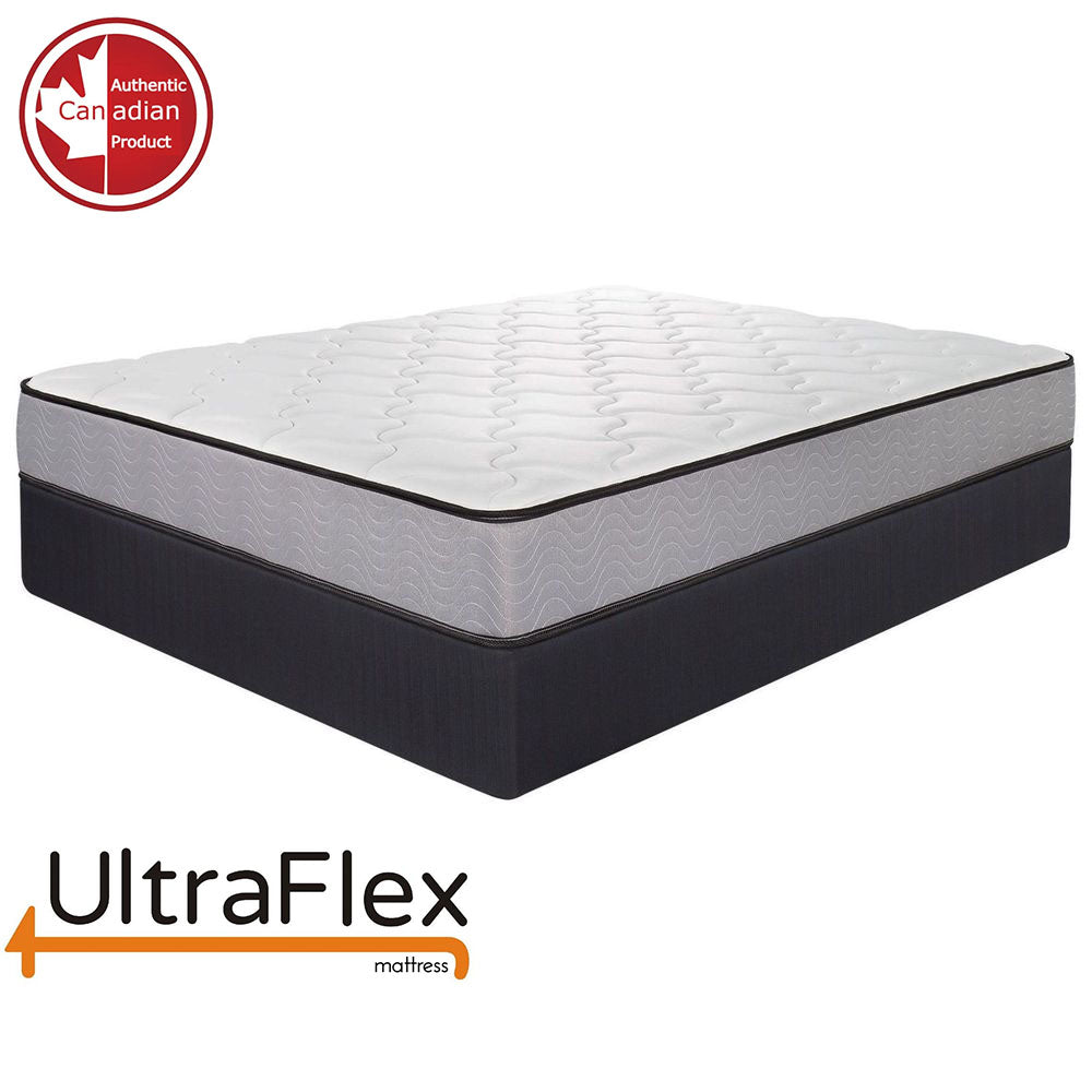 UltraFlex® PARADISE - Natural Heavy Duty Foam Blend, Low Motion Transfer, Comfort+ Cool Gel and Spinal Posture Support Eco-Friendly Mattress (Made in Canada)- With Waterproof Mattress Protector