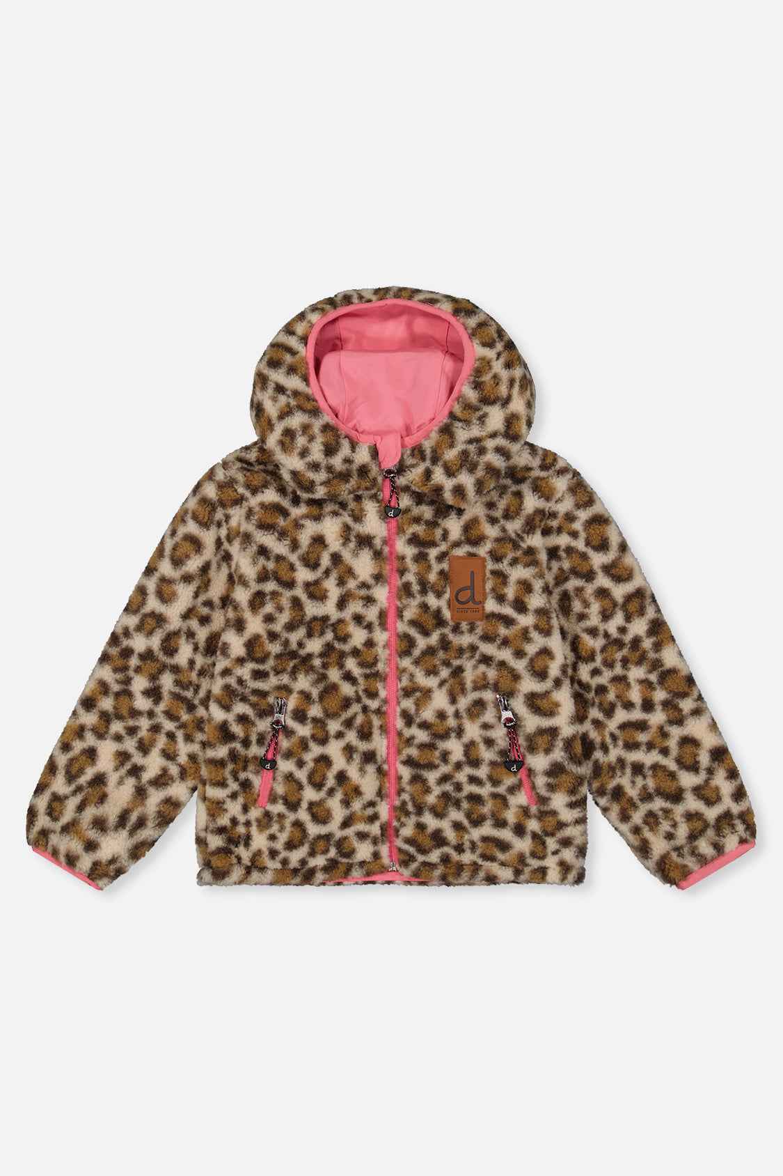 Reversible Mid-Season Jacket Pink And Leopard