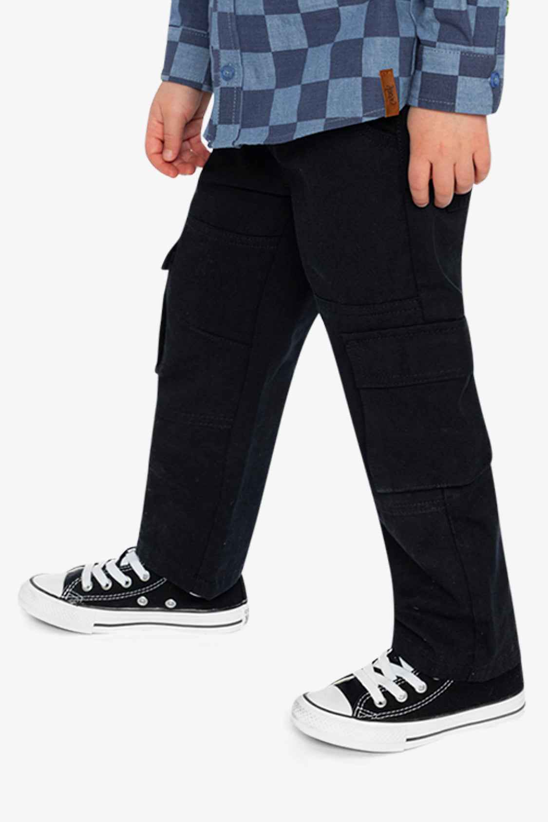 Twill Pants With Cargo Pockets Dark Blue