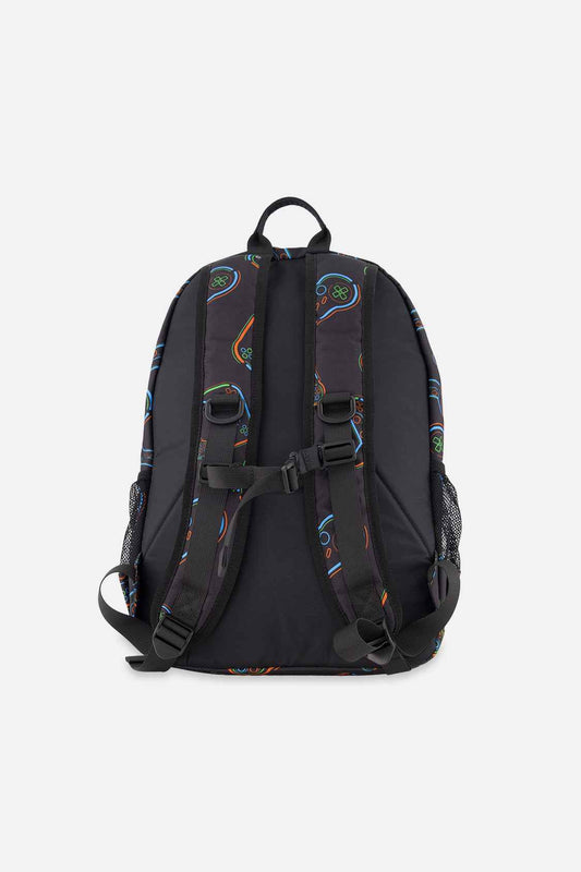 Kids Backpack Black Printed Controller