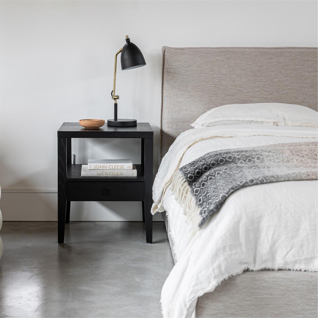 Seine Upholstered Storage Bed - Sand
