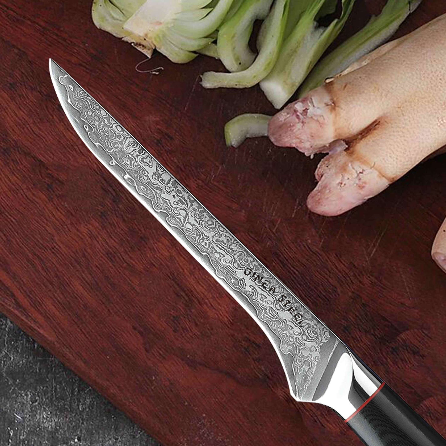 HAGAKURE 14 | Ausbeinmesser 14 cm Damast AUS 10 Stahl