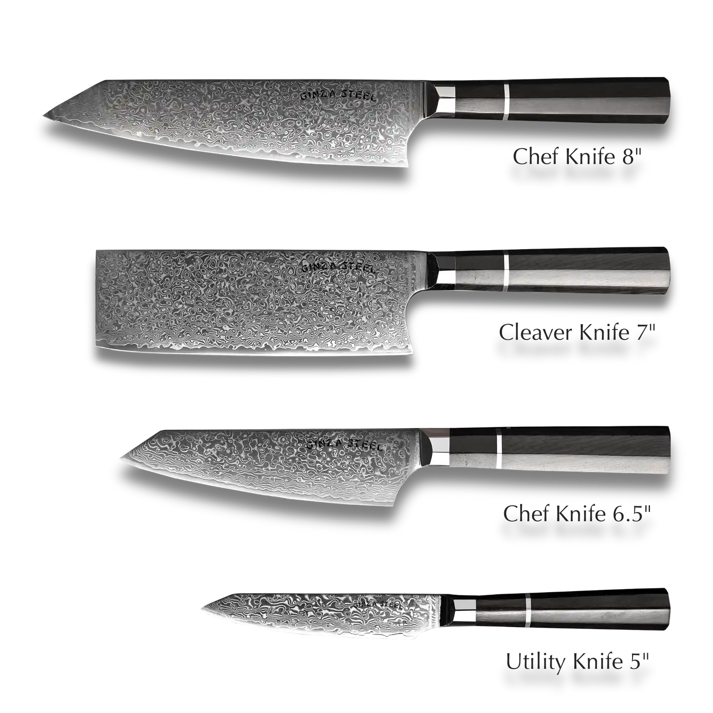 KASAI KOGATANA FIVE | Essentielles 5-teiliges Messerset | 4 Messer mit magnetischem Holzblock