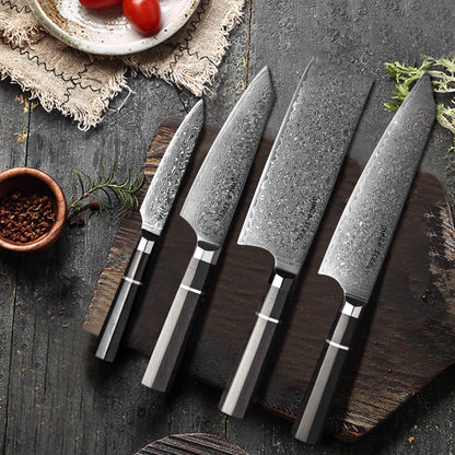 KASAI KOGATANA FIVE | Essentielles 5-teiliges Messerset | 4 Messer mit magnetischem Holzblock