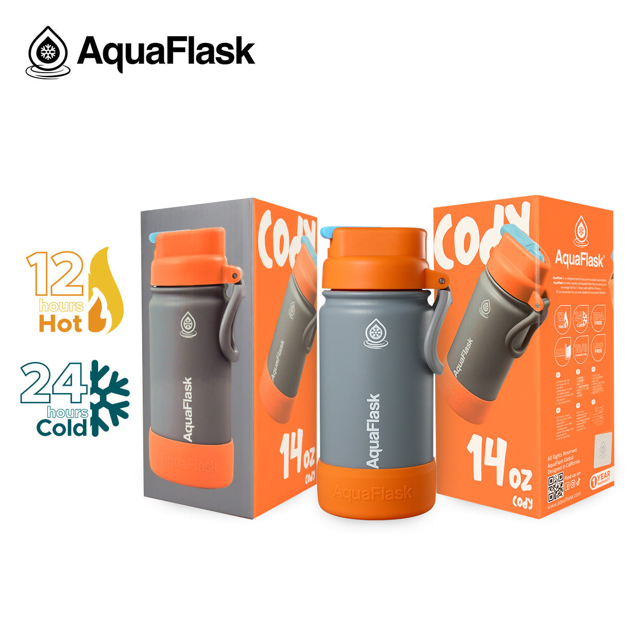 AquaFlask Kids FlipSip Trinkflaschen 414ml (14oz)
