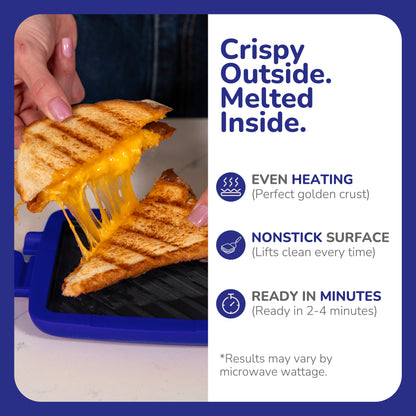 Micro Grill Classic™ Toastie Maker, Mikrowellen-Grill, Sandwich-Toaster, 3-Minuten-Grilled-Cheese, knusprig, Panini-Presse, spülmaschinenfest, Büro, Zuhause, Reisen & Studentenwohnheime
