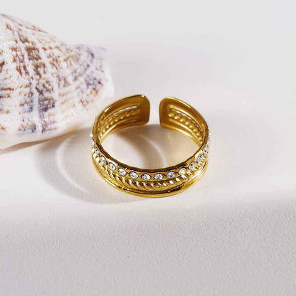 LUMINA: Multi Stacked Zirconia Embellished Ring
