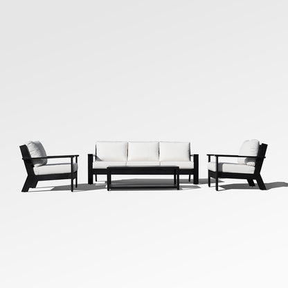 Magnolia Sofa-Set aus schwarzem Aluminium mit Sunbrella®-Kissen