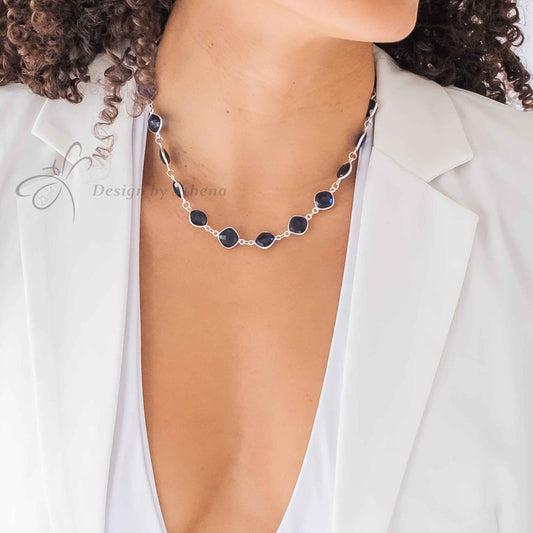 Nocturne Tides – Kyanite Necklace in Sterling Silver