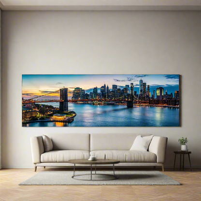 Cities Skylines-NYC Sunset Bridge-Wall Art