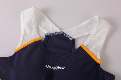 Anime Style Boxing Running Sexy Sports Activewear Set Hollow Tank Top with Shorts