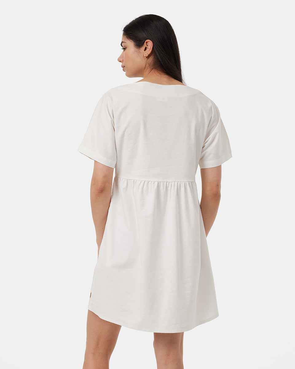 Hemp Button Front Swing Dress