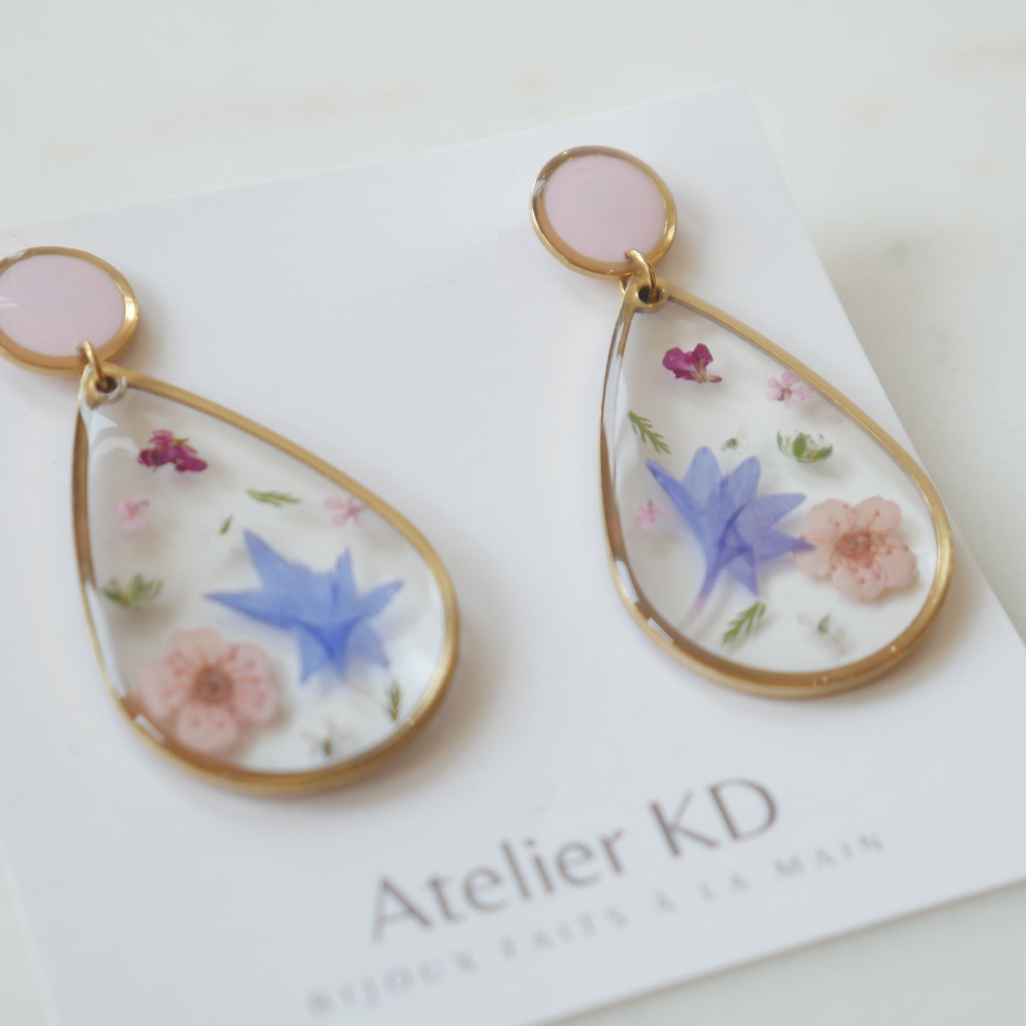 Boucles d'oreilles duo printemps Maia - goutte (XL 32mm)
