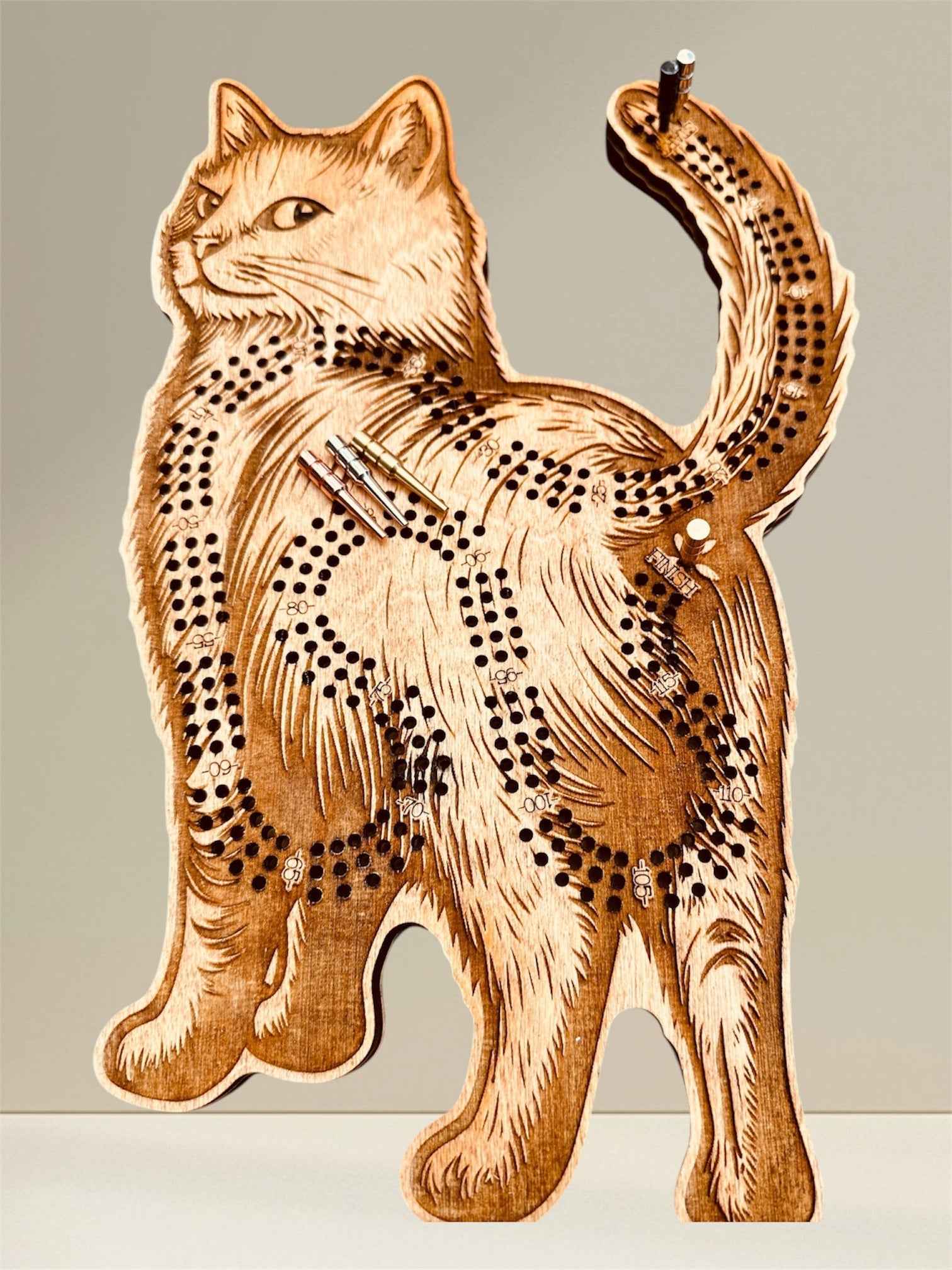 Cat Cribbage Board