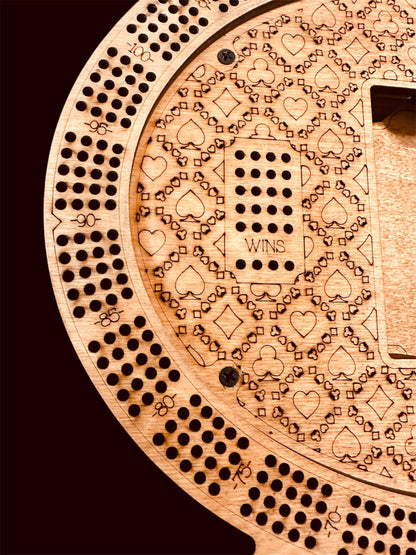 Personalized 4-Track  Cribbage Board – Handcrafted, Custom Engraved & Stand-Up Display