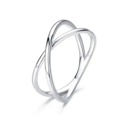 Breathtaking 14K Gold Plated X Ring - Elegant Minimalist 925 Sterling Silver Cross Ring For Women - Promise Jewelry Scr543