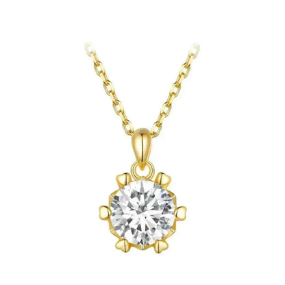 Stunning 1 Carat Moissanite Pendant Necklace | 925 Sterling Silver | Wedding & Bridal Fine Jewelry