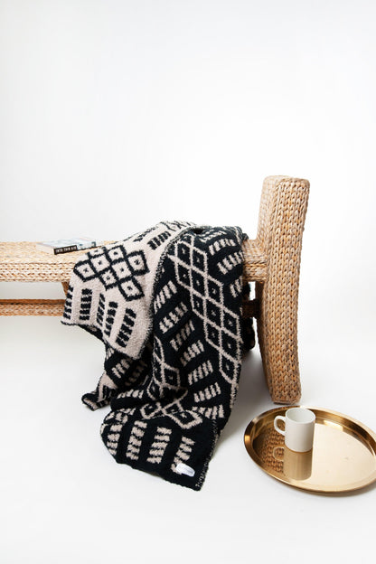 Tap Shoe & Rainy Day Diamond Point Print Extended Throw