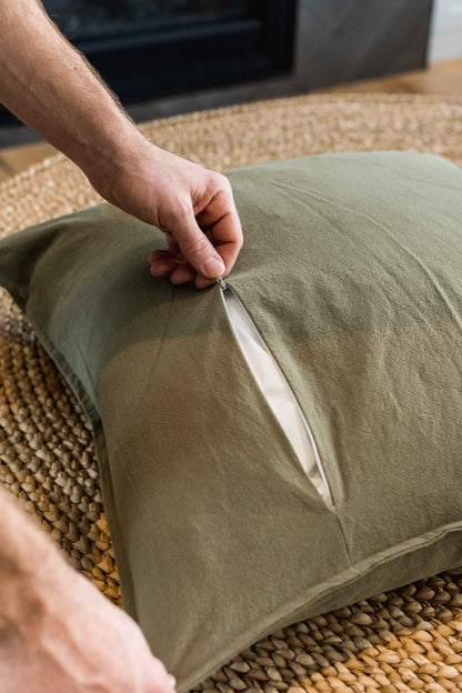 COTTON/ LINEN - OLIVE