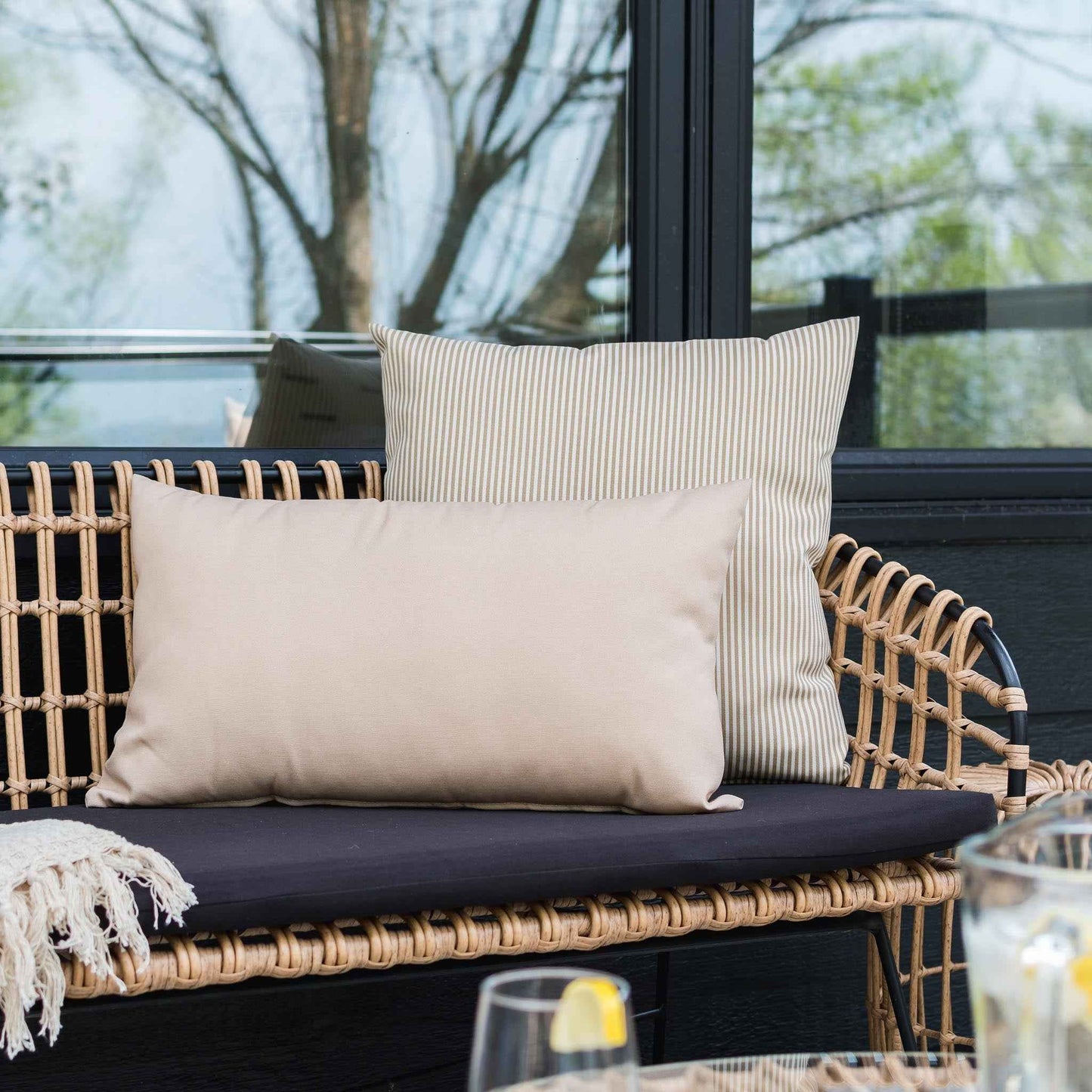OUTDOOR PILLOW - BEIGE LUMBAR