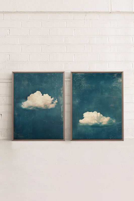 TWILIGHT BLUE SET (2 Werke auf Leinwand auf Keilrahmen)