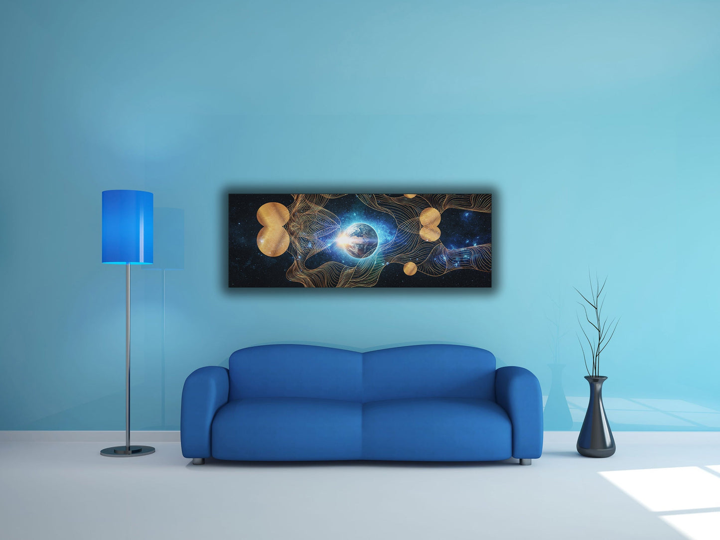 Leinwandbild – Abstrakte Erdkomposition – Goldlack – Wandkunst