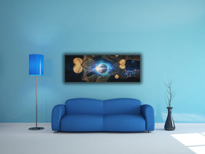 Leinwandbild – Abstrakte Erdkomposition – Goldlack – Wandkunst