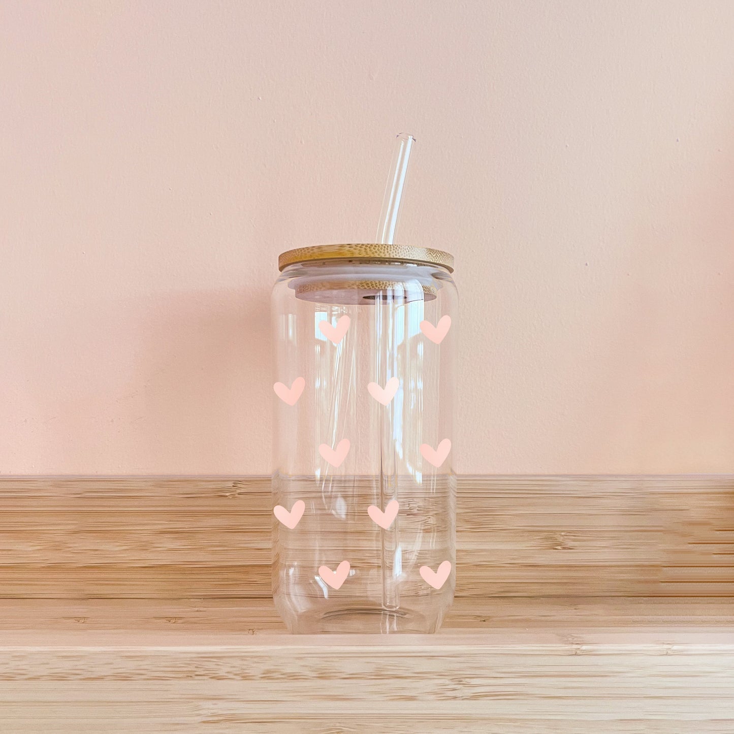 Boho-Glas - kleine Herzen