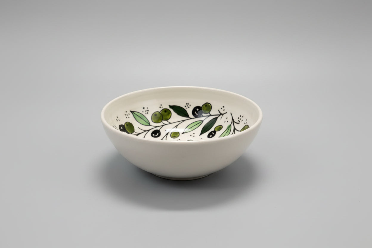 Handmade Hebron Ceramic Serving Bowl | Palestinian Pottery, Food-Safe , Hand-Painted Design
