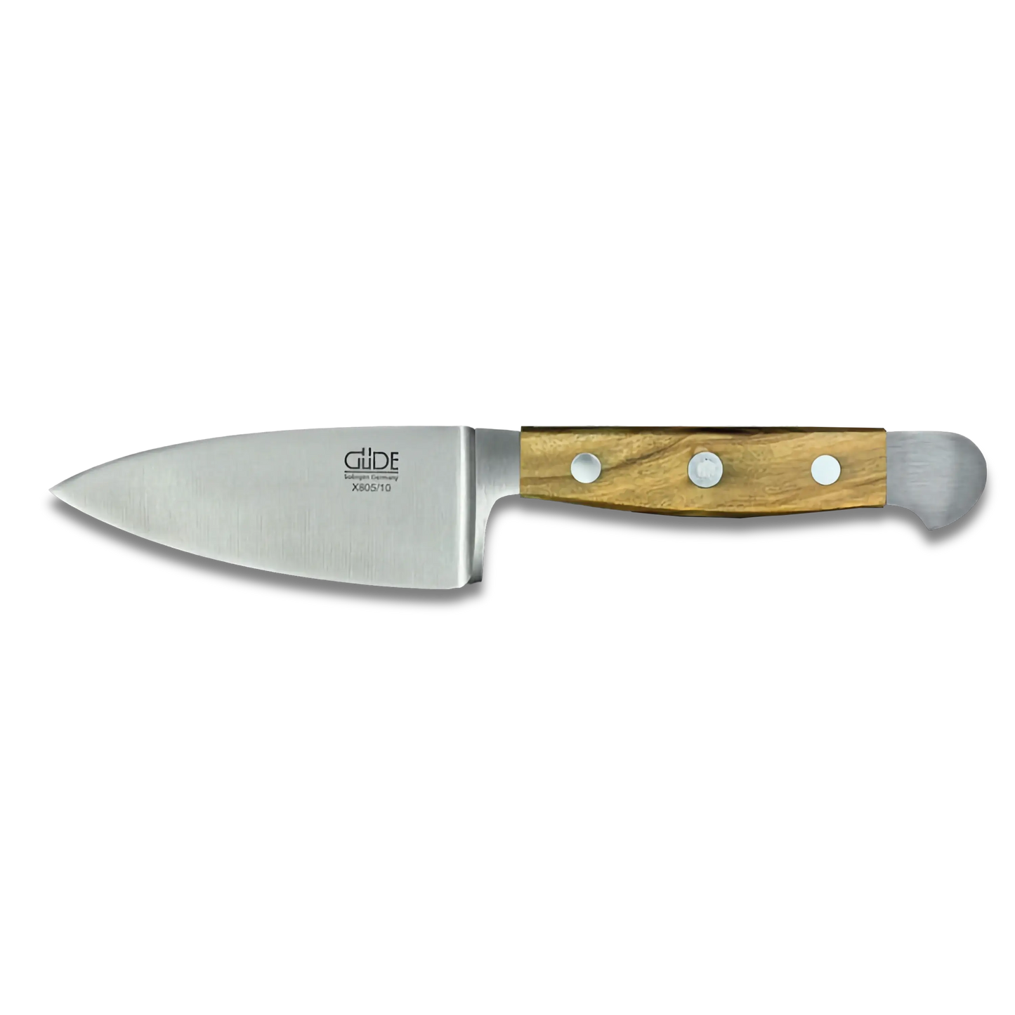 ALPHA OLIVE | Hartkäsemesser 10 cm Klinge | Geschmiedeter Stahl / Olivenholzgriff