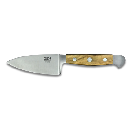 ALPHA OLIVE | Hartkäsemesser 10 cm Klinge | Geschmiedeter Stahl / Olivenholzgriff