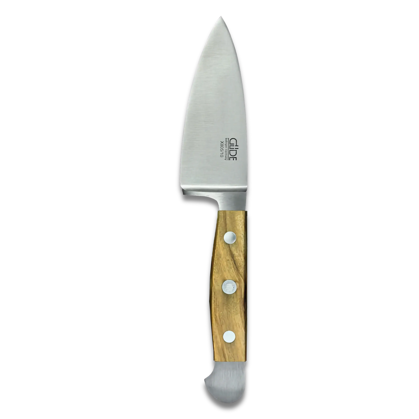 ALPHA OLIVE | Hartkäsemesser 10 cm Klinge | Geschmiedeter Stahl / Olivenholzgriff