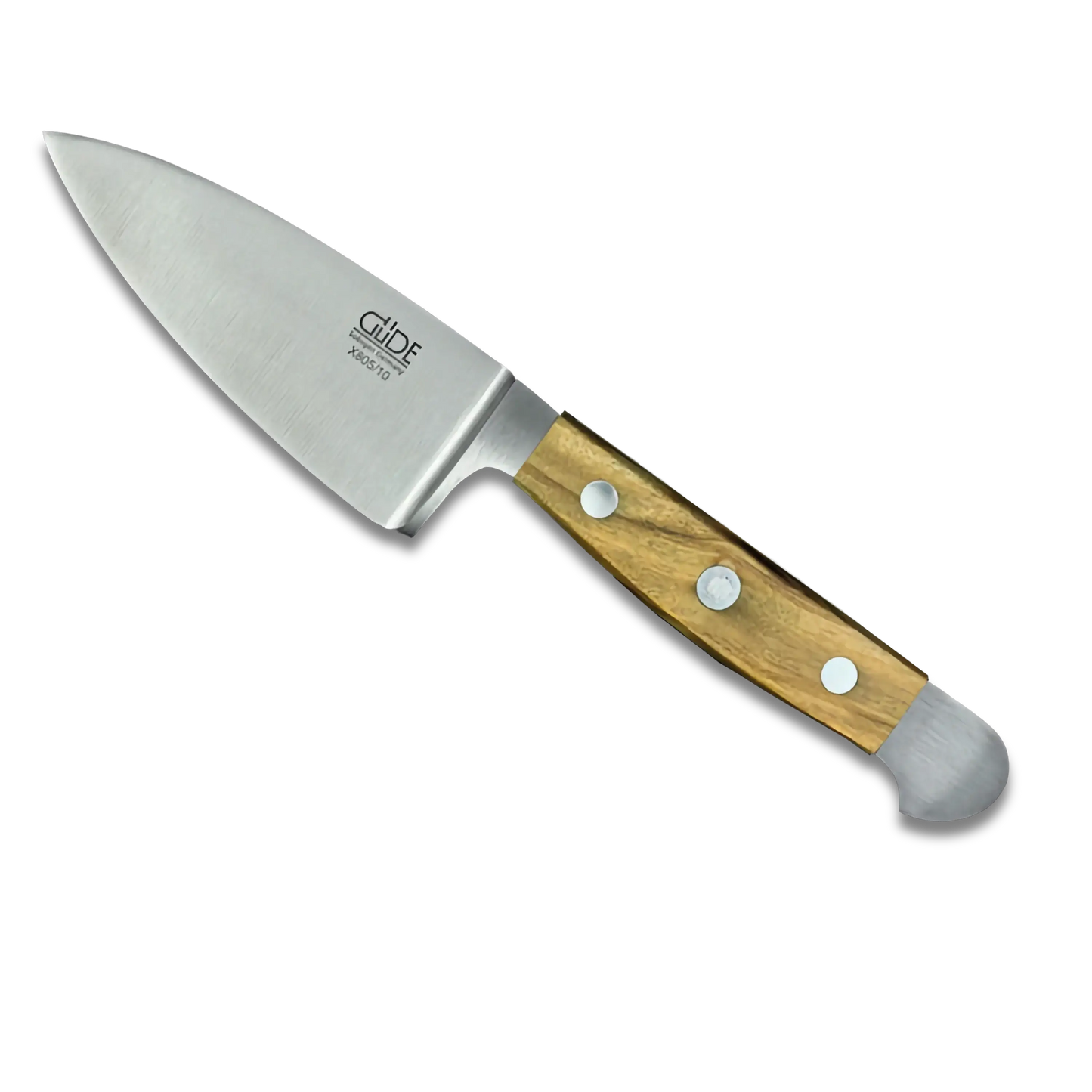 ALPHA OLIVE | Hartkäsemesser 10 cm Klinge | Geschmiedeter Stahl / Olivenholzgriff