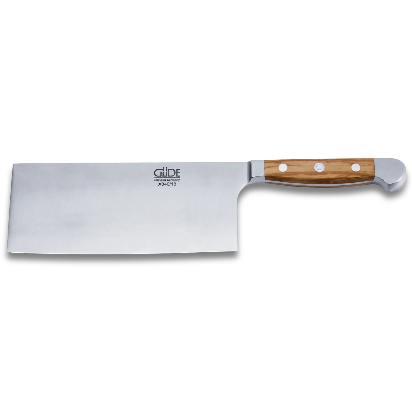 ALPHA OLIVE | Chinesisches Kochmesser 8" Klinge / Olivenholzgriff