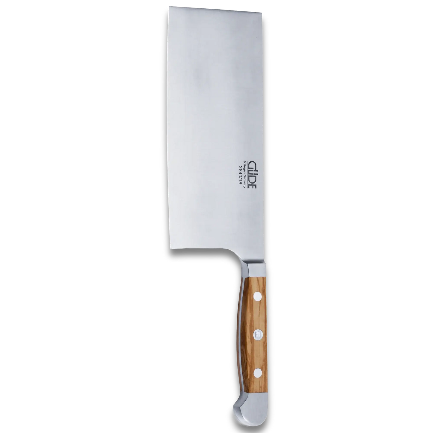 ALPHA OLIVE | Chinesisches Kochmesser 8" Klinge / Olivenholzgriff