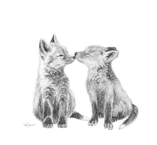 Adorable Baby Foxes - animal art print