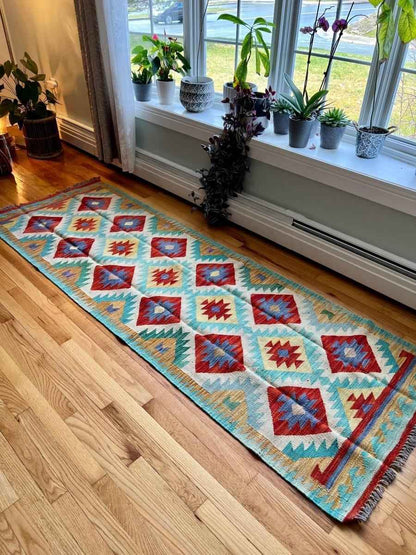 Afghan Maymana Kilim Runner | 8' 2" x 2' 9"