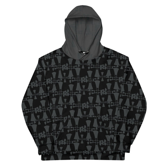 Men's Recycled Premium Black-Gray Hoodie-Allover 3 crusader print
